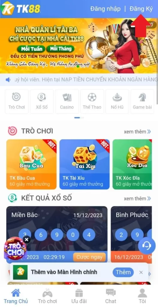 Truy cập TK88